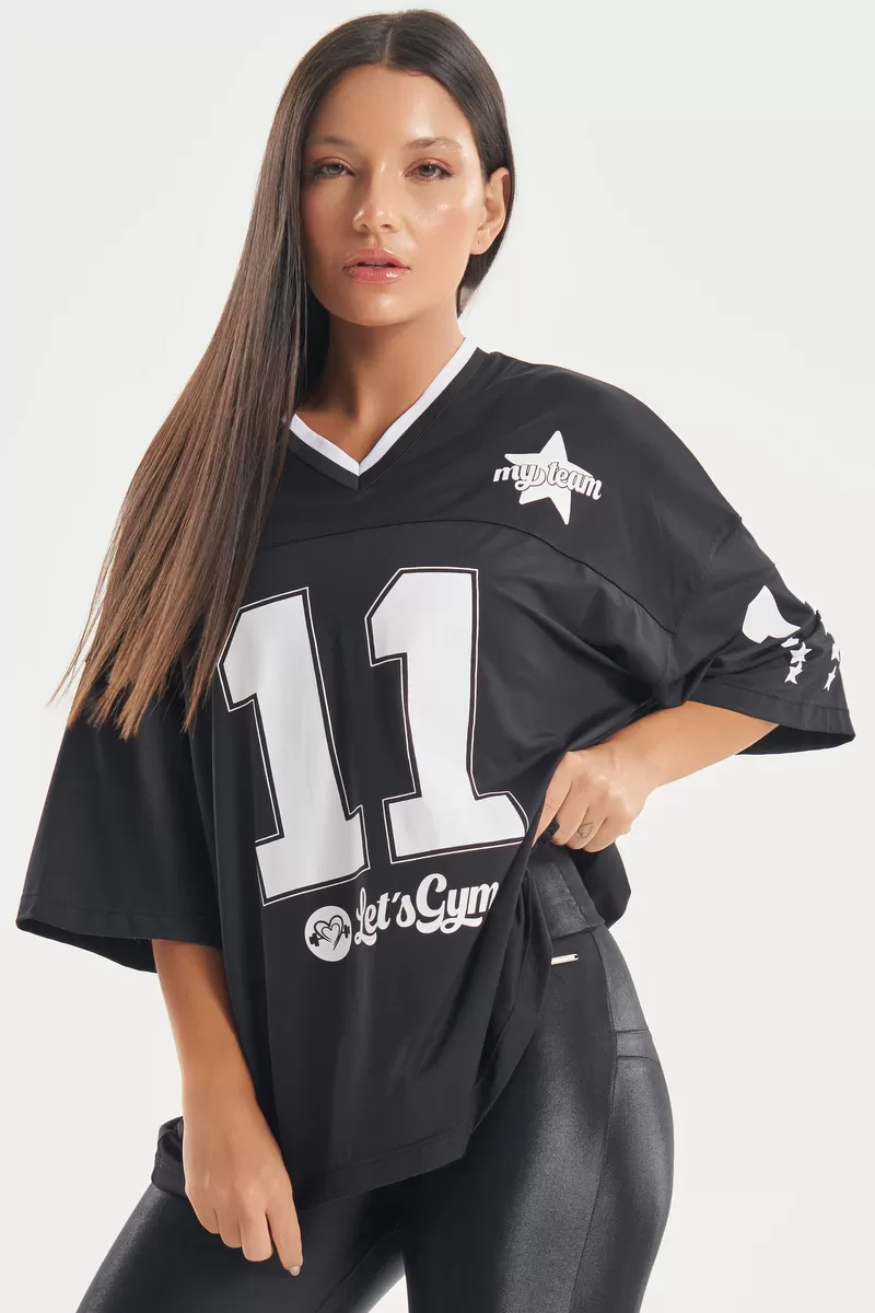 Lets Gym - Oversized Champions Black T-Shirt - 2785PT