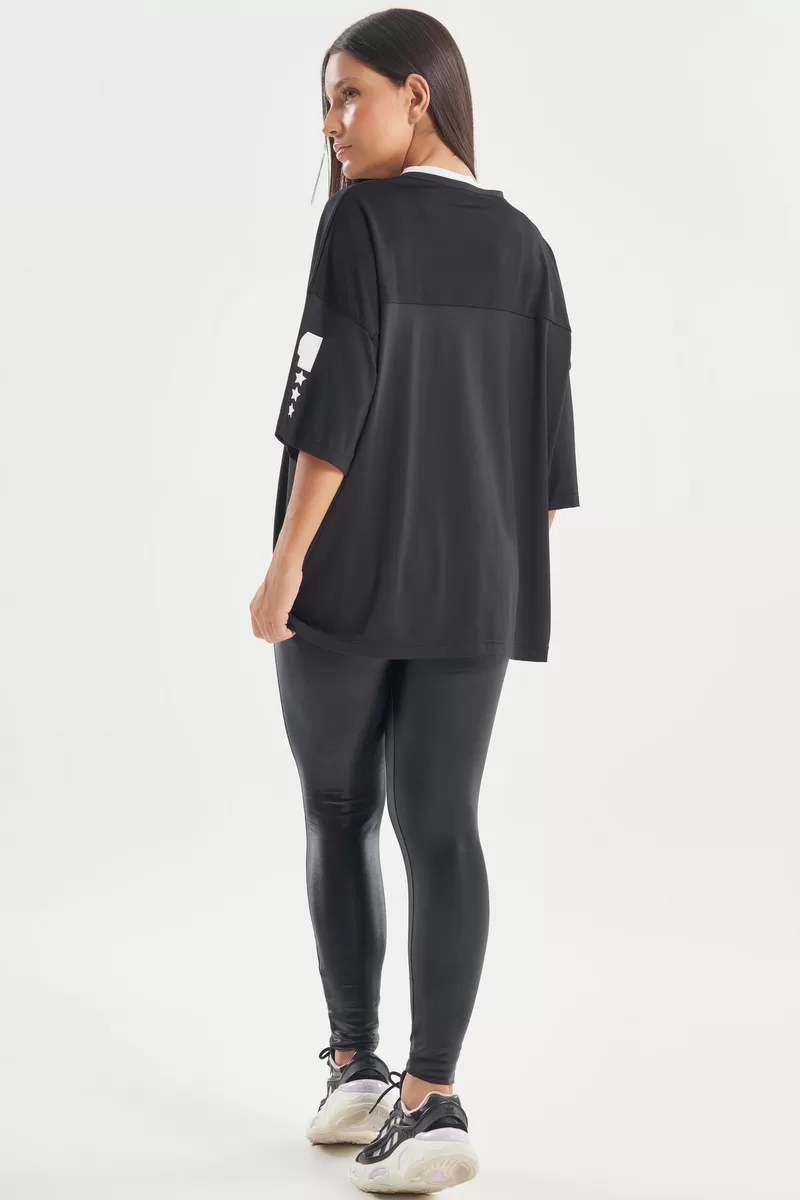 Lets Gym - Oversized Champions Black T-Shirt - 2785PT Lets Gym - Oversized Champions Black T-Shirt - 2785PT