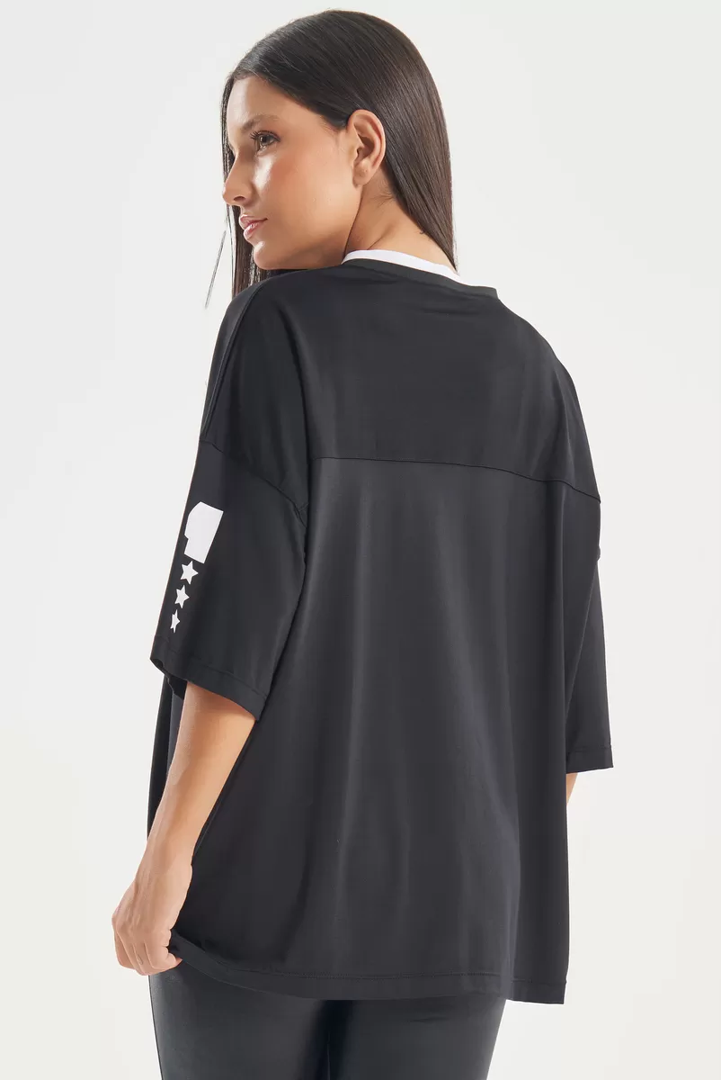Lets Gym - Oversized Champions Black T-Shirt - 2785PT Lets Gym - Oversized Champions Black T-Shirt - 2785PT