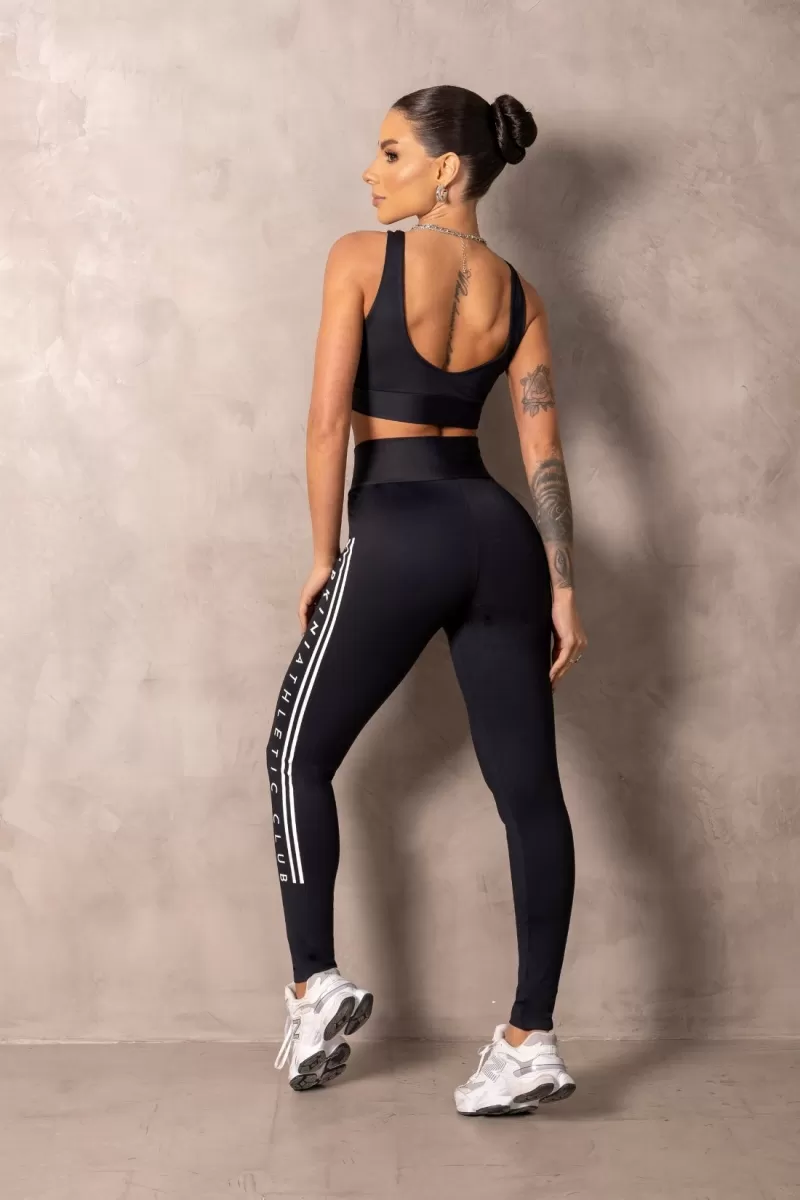 Hipkini - Black Brighten Fitness Top with Tie - 33331201