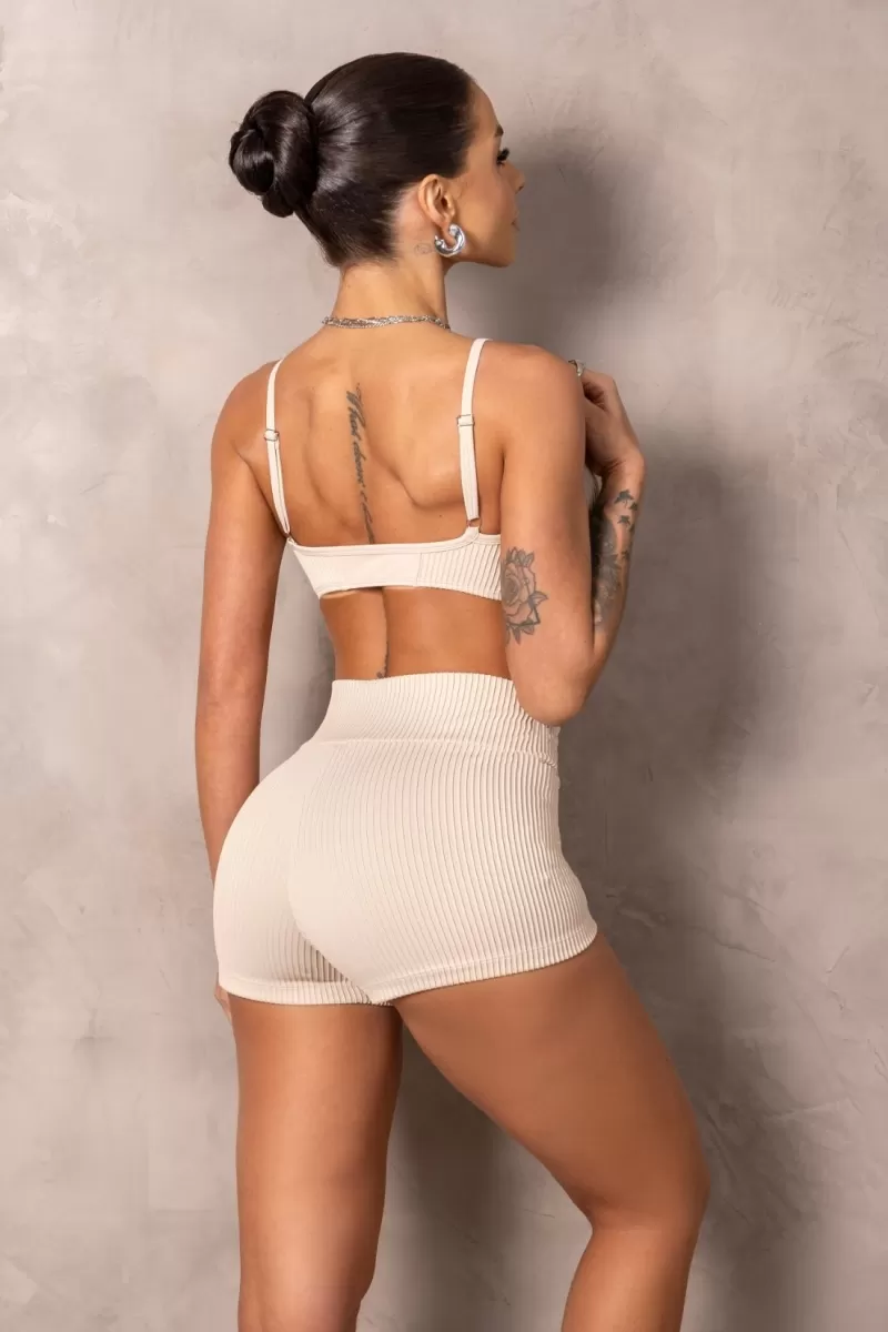 Hipkini - Brighten Cream Fitness Shorts - 33331214