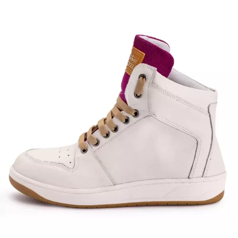 Trincks Calçados - Off-White/Purple Genuine Leather Sneakers - 20300 Trincks Calçados - Off-White/Purple Genuine Leather Sneakers - 20300