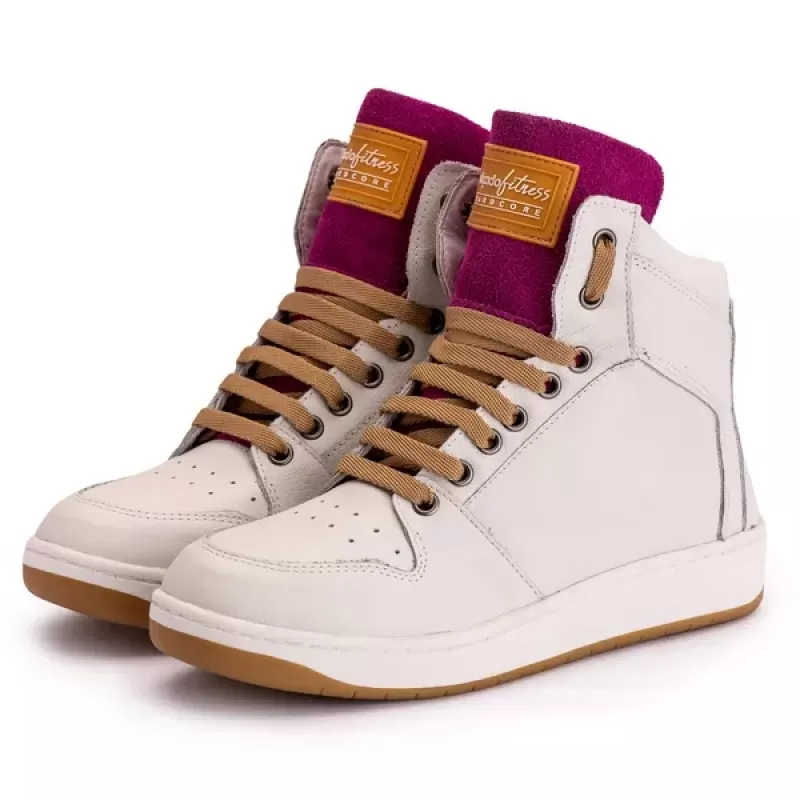 Trincks Calçados - Off-White/Purple Genuine Leather Sneakers - 20300