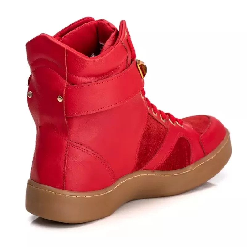 Trincks Calçados - Tennis Sneaker Genuine Leather Red - 10100 Trincks Calçados - Tennis Sneaker Genuine Leather Red - 10100