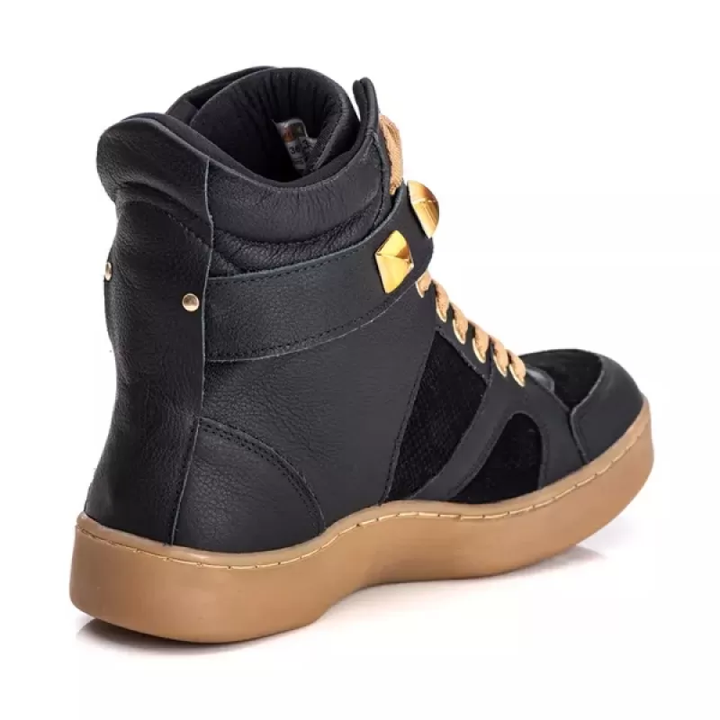 Trincks Calçados - Tennis Sneaker Genuine Leather Black - 10100 Trincks Calçados - Tennis Sneaker Genuine Leather Black - 10100