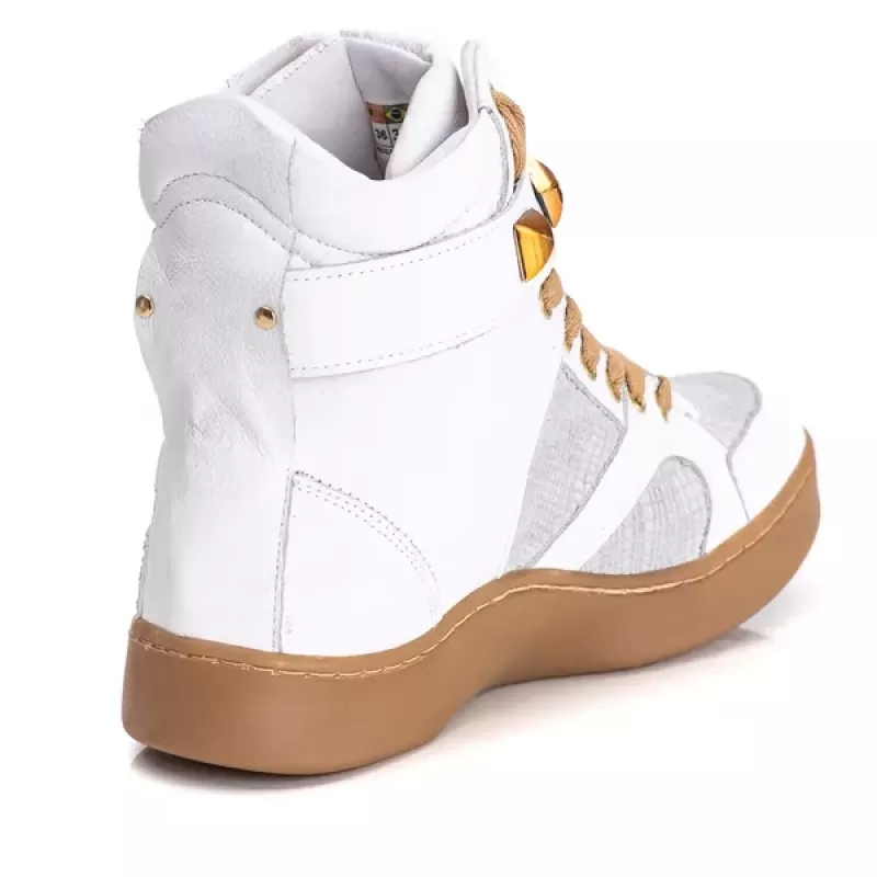 Trincks Calçados - White Genuine Leather Tennis Sneaker - 10100 Trincks Calçados - White Genuine Leather Tennis Sneaker - 10100