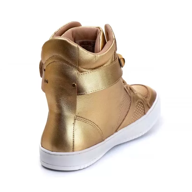Trincks Calçados - Tennis Sneaker Genuine Leather Gold - 10100 Trincks Calçados - Tennis Sneaker Genuine Leather Gold - 10100