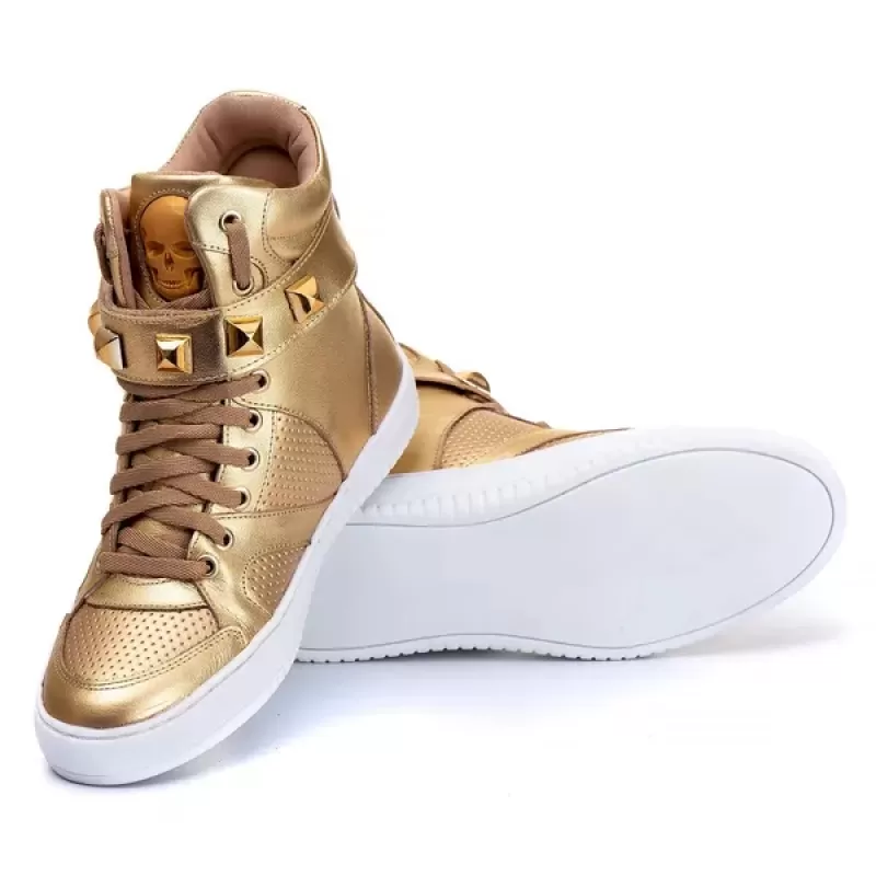 Trincks Calçados - Tennis Sneaker Genuine Leather Gold - 10100 Trincks Calçados - Tennis Sneaker Genuine Leather Gold - 10100