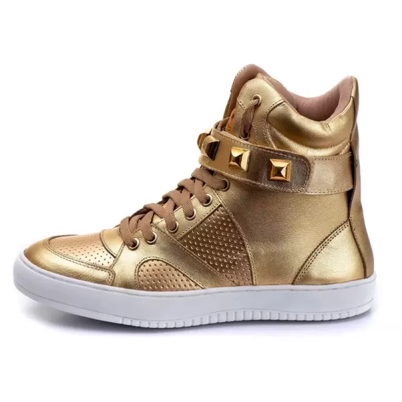 Trincks Calçados - Tennis Sneaker Genuine Leather Gold - 10100 Trincks Calçados - Tennis Sneaker Genuine Leather Gold - 10100