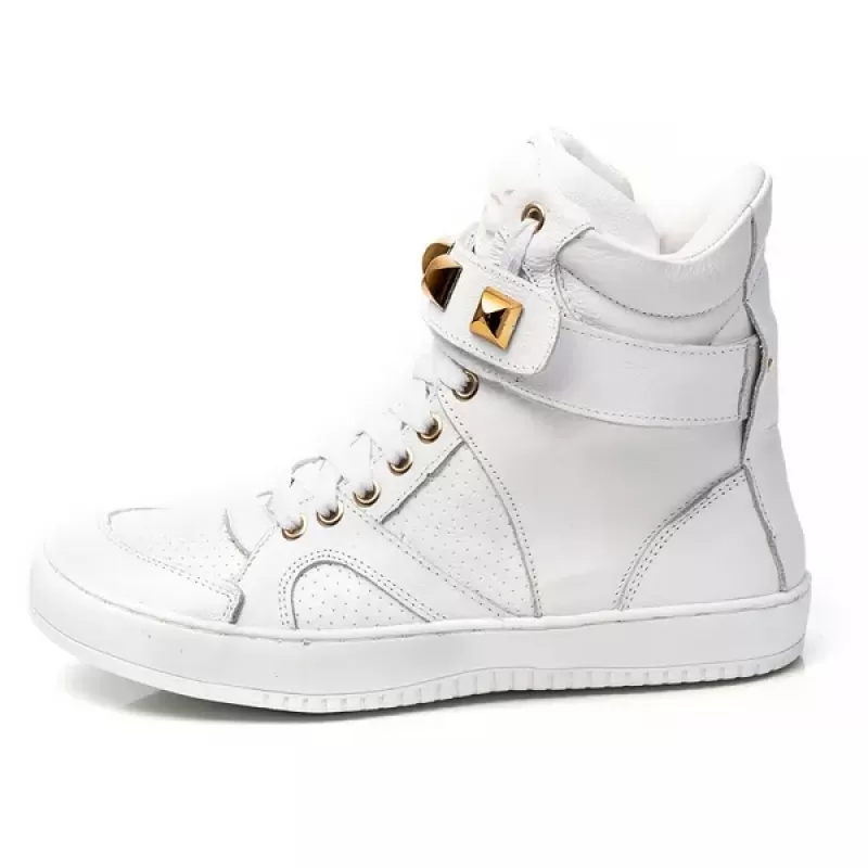 Trincks Calçados - White Genuine Leather Tennis Sneaker - 10100 Trincks Calçados - White Genuine Leather Tennis Sneaker - 10100