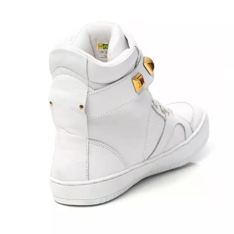 Trincks Calçados - White Genuine Leather Tennis Sneaker - 10100 Trincks Calçados - White Genuine Leather Tennis Sneaker - 10100