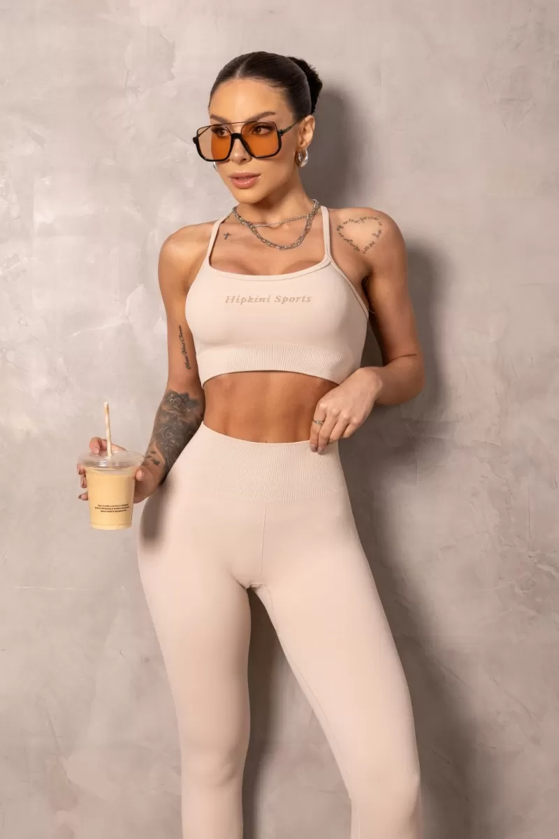 Hipkini - Legging Fitness Seamless Brighten Creme - 33331352