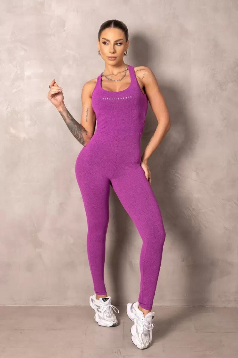 Hipkini - Brighten Raspberry Fitness Jumpsuit with silk - 33331236 Hipkini - Brighten Raspberry Fitness Jumpsuit with silk - 33331236