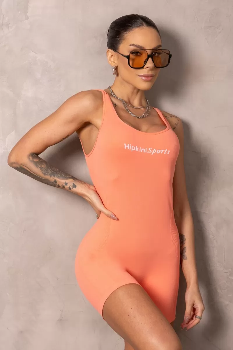Hipkini - Romper Fitness Seamless Brighten Orange - 33331359