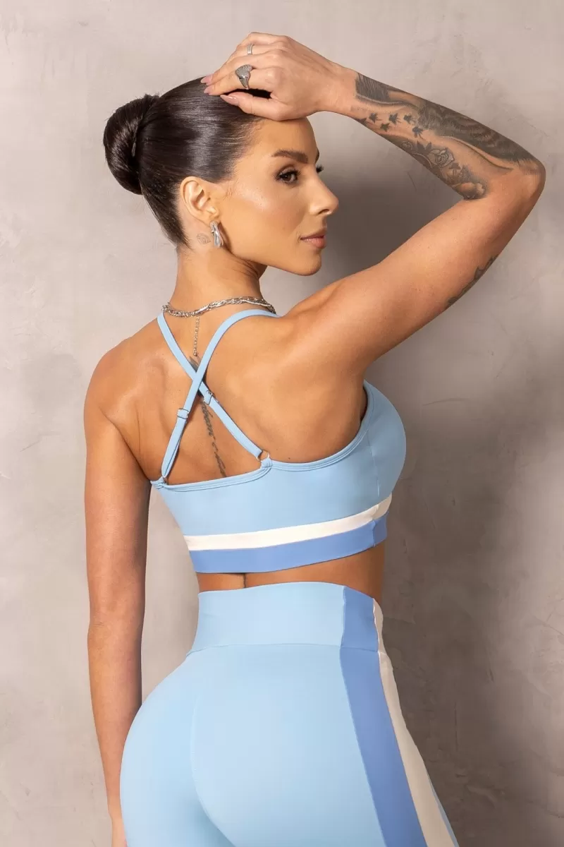 Hipkini - Brighten Light Blue Fitness Top - 33331228
