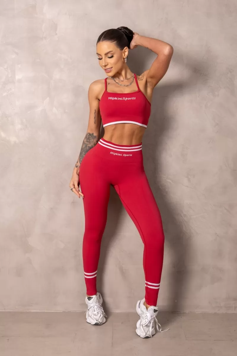 Hipkini - Red Seamless Brighten Fitness Legging - 33331363