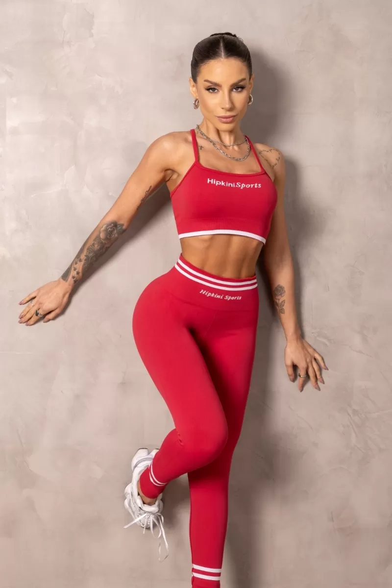 Hipkini - Red Seamless Brighten Fitness Legging - 33331363