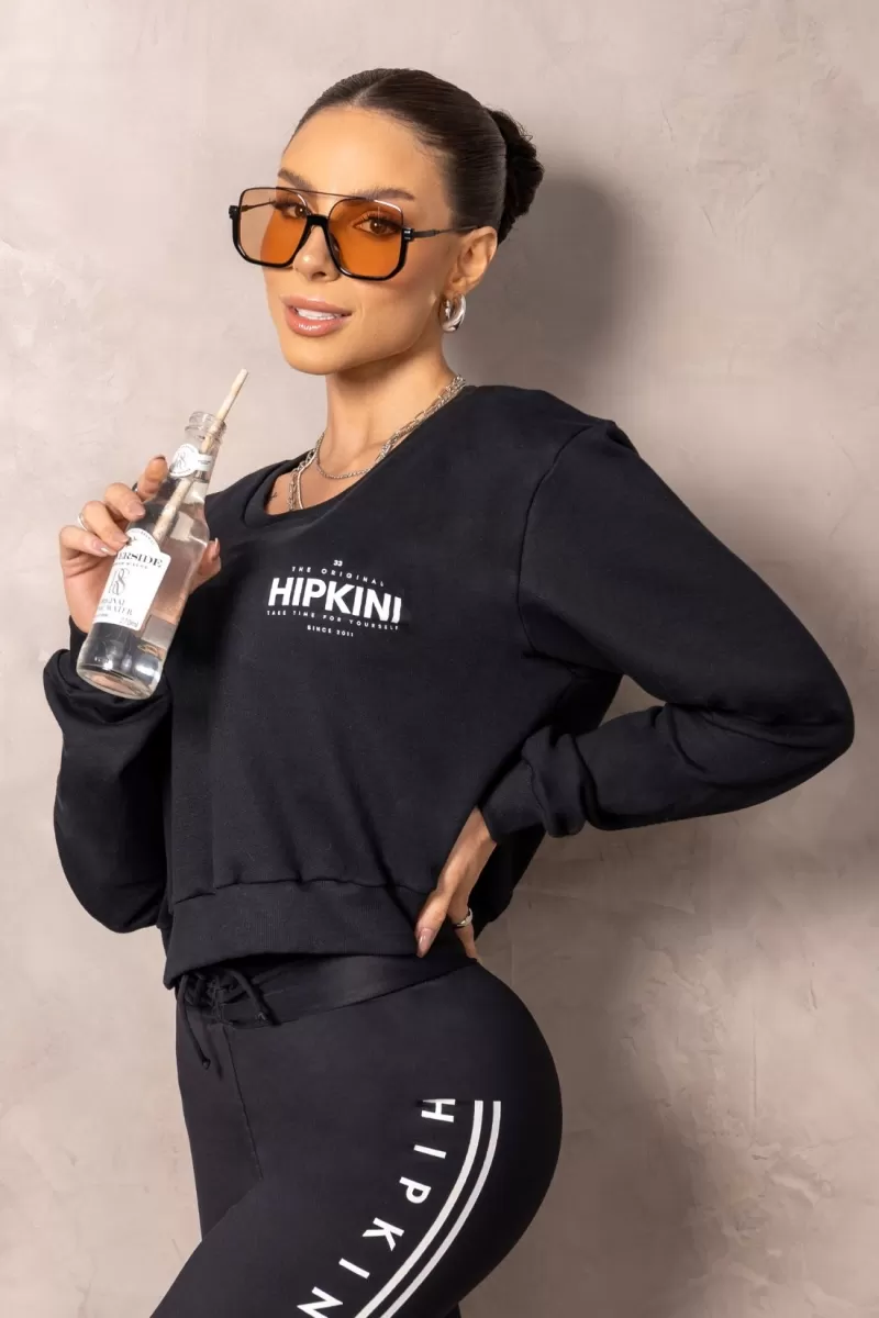 Hipkini - Coat Fitness Cropped Brighten Black - 33331209