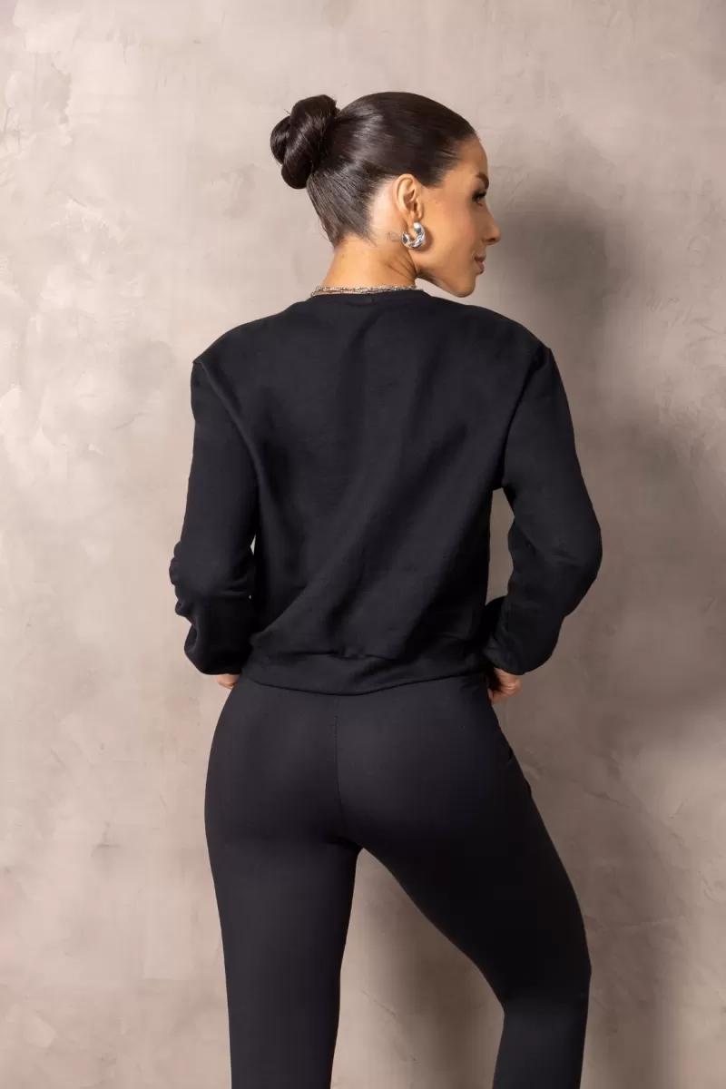 Hipkini - Coat Fitness Cropped Brighten Black - 33331209
