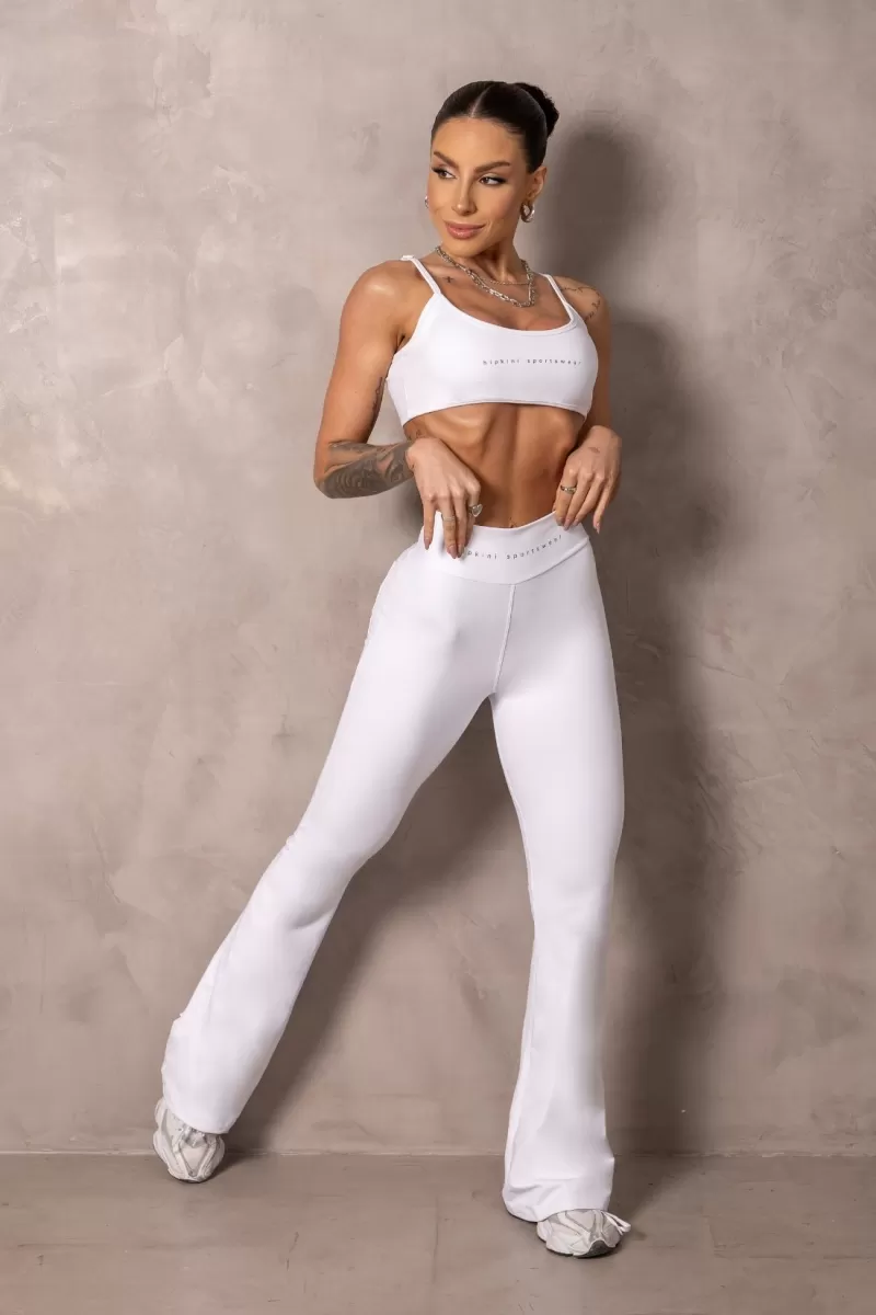 Hipkini - Brighten White Fitness Leggings with Pockets - 33331211