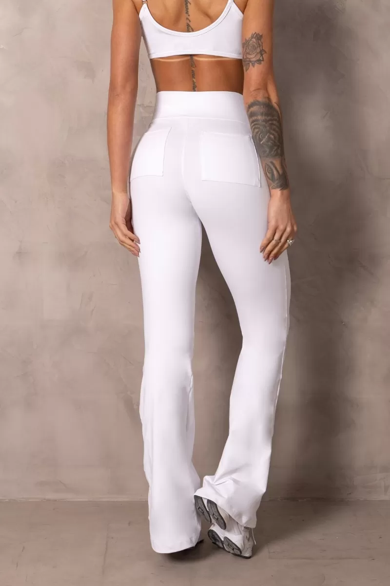 Hipkini - Brighten White Fitness Leggings with Pockets - 33331211