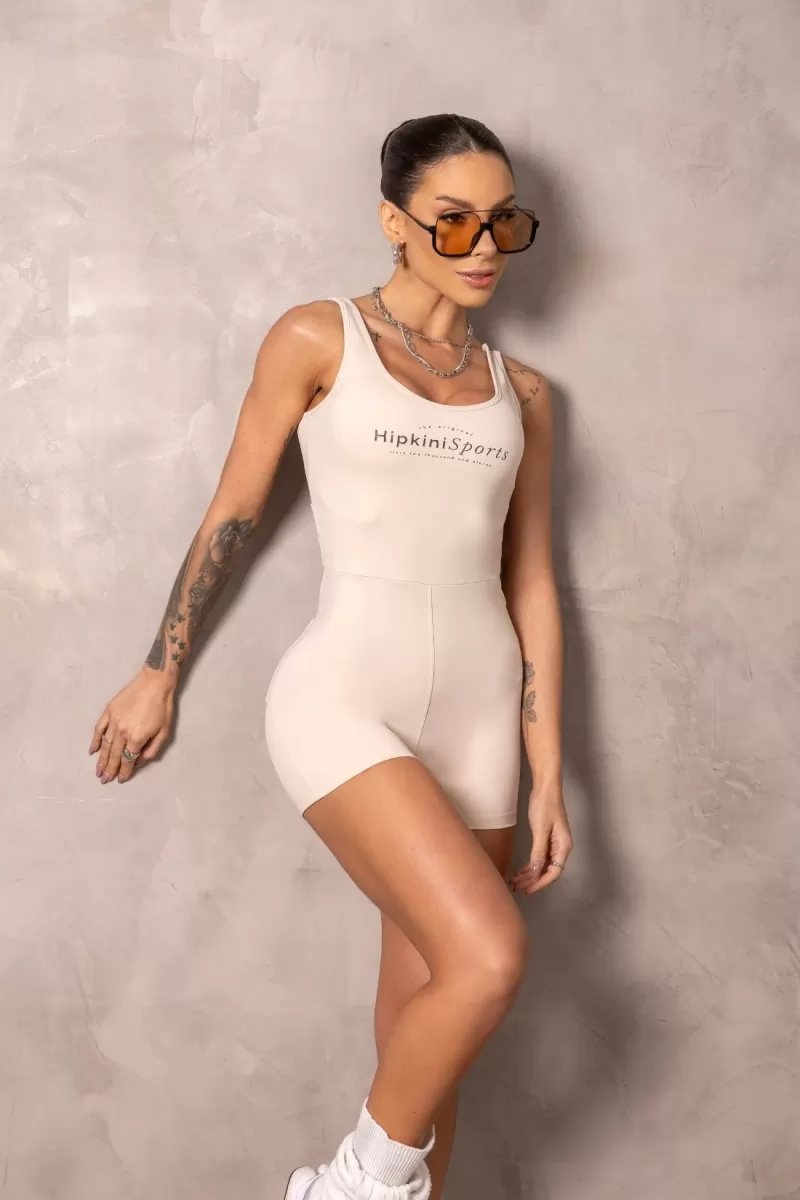 Hipkini - Brighten Creme Fitness Romper - 33331215