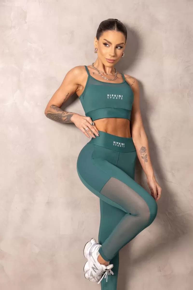 Hipkini - Fitness Brighten Green Top with tulle - 33331223