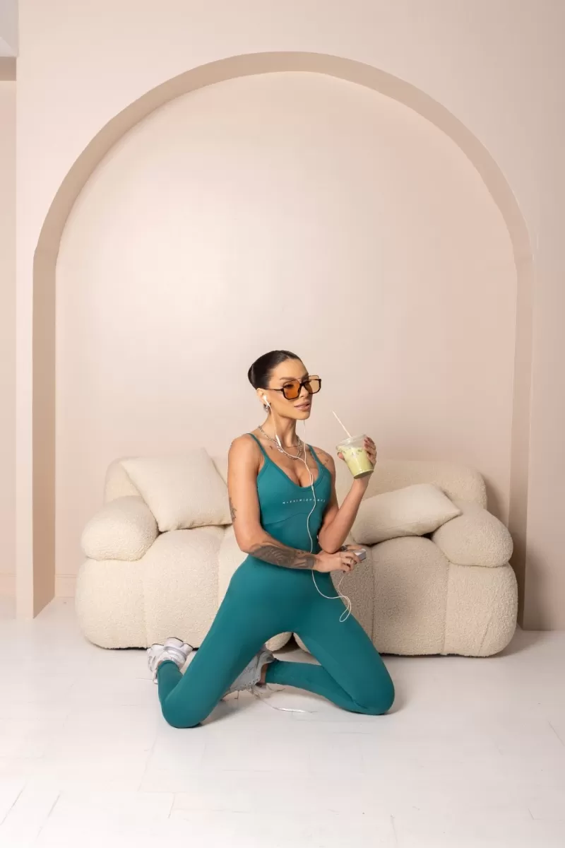 Hipkini - Fitness Brighten Green jumpsuit with silk - 33331445 Hipkini - Fitness Brighten Green jumpsuit with silk - 33331445