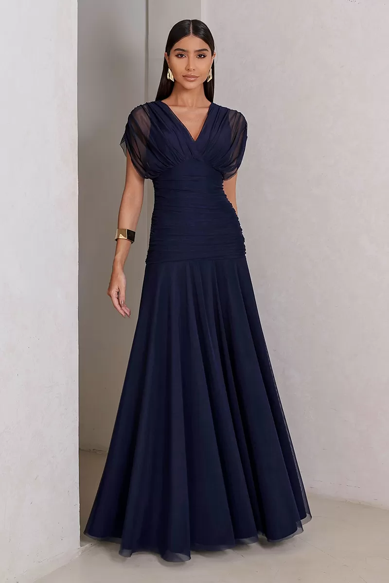 Dot Clothing - Dress Dot Clothing Long tulle on the shoulders Blue - 2771AZUL