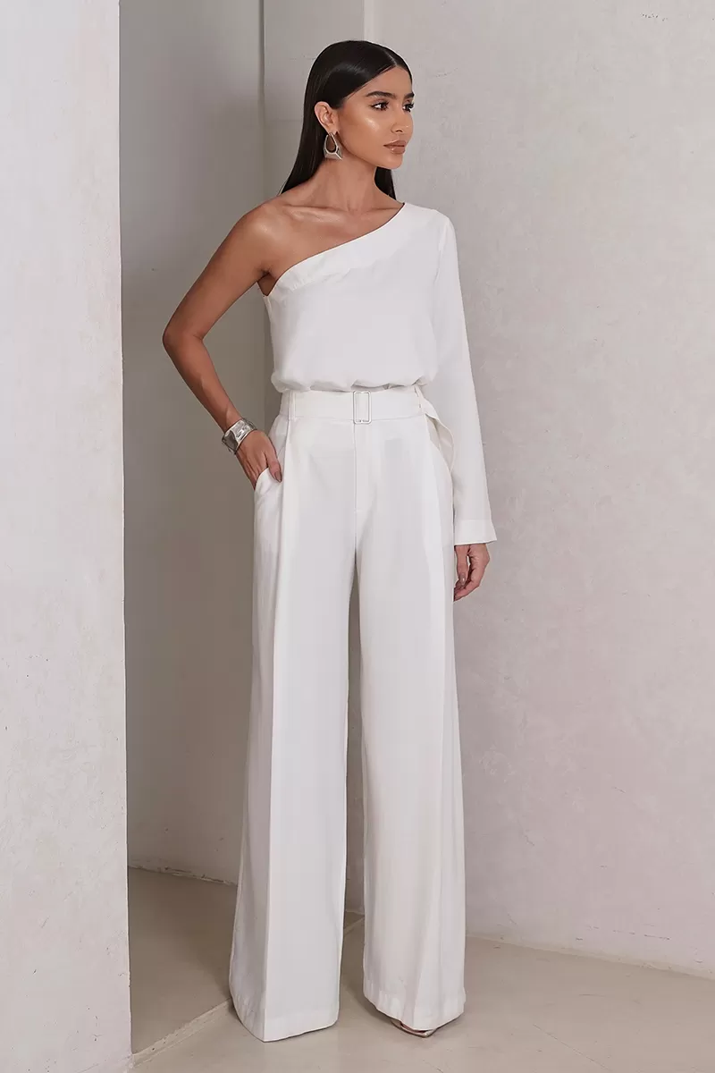 Dot Clothing - Set Dot Clothing Pantalona Shirt One Shoulder Off White - 2756OFF