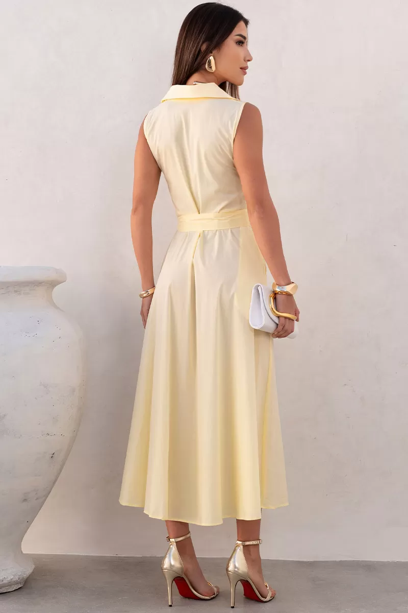Miss Misses - Rose Midi Open Dress with Yellow Booties and Belt - 54602003 Miss Misses - Rose Midi Open Dress with Yellow Booties and Belt - 54602003