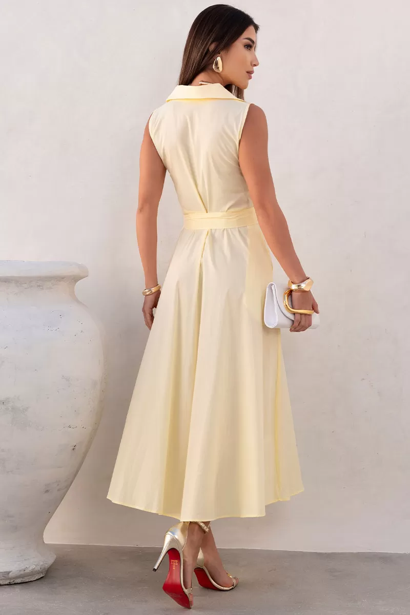 Miss Misses - Rose Midi Open Dress with Yellow Booties and Belt - 54602003 Miss Misses - Rose Midi Open Dress with Yellow Booties and Belt - 54602003