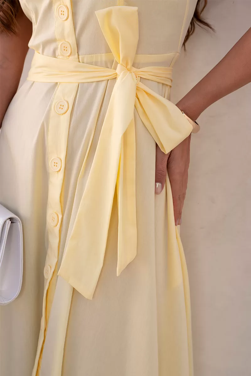 Miss Misses - Rose Midi Open Dress with Yellow Booties and Belt - 54602003 Miss Misses - Rose Midi Open Dress with Yellow Booties and Belt - 54602003