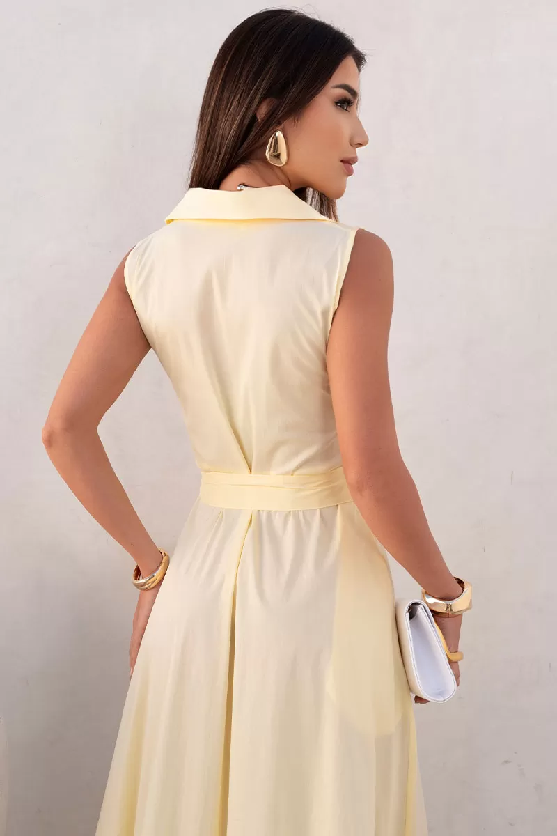 Miss Misses - Rose Midi Open Dress with Yellow Booties and Belt - 54602003 Miss Misses - Rose Midi Open Dress with Yellow Booties and Belt - 54602003