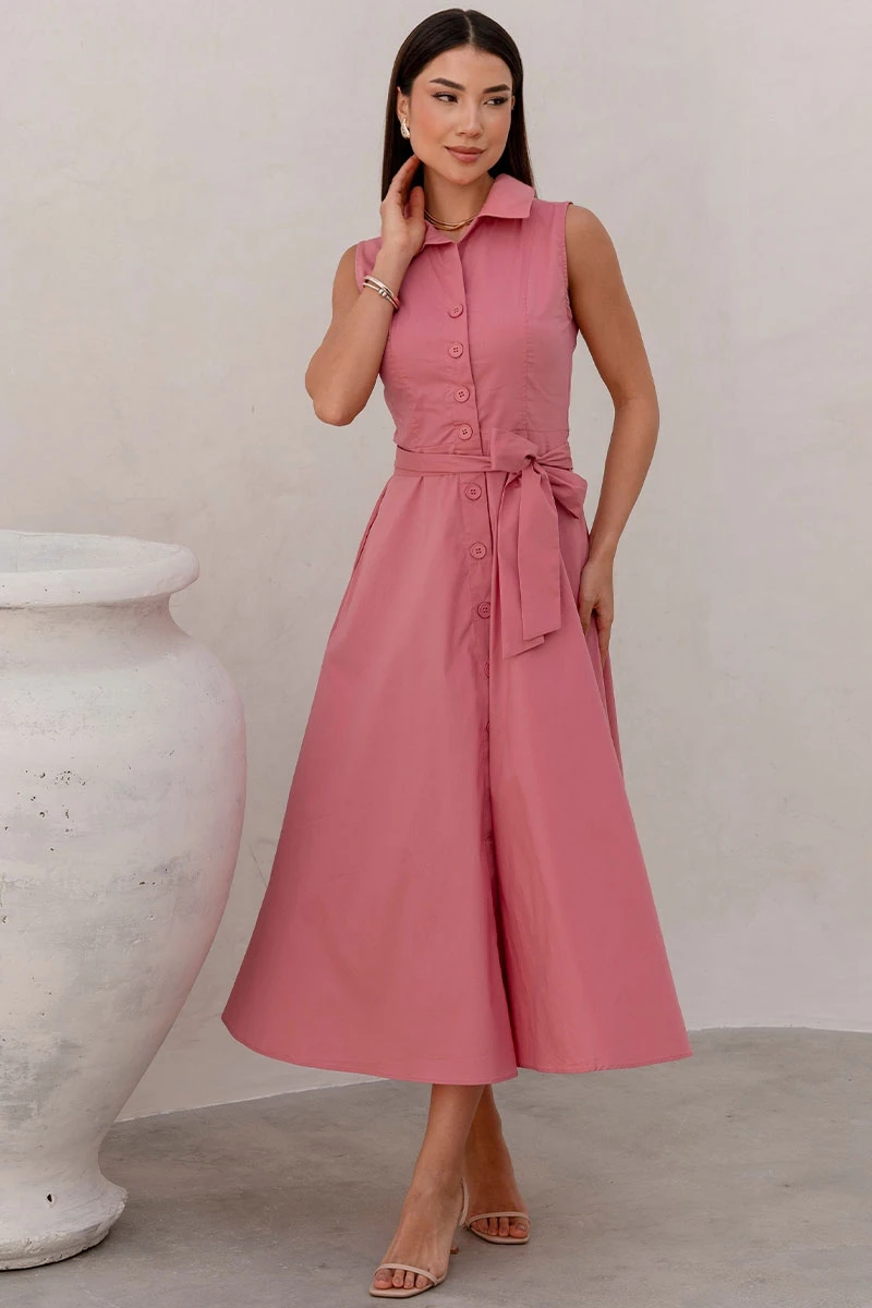 Miss Misses - Long Open Rose Dress with Booties and Rose Sash - 54602031