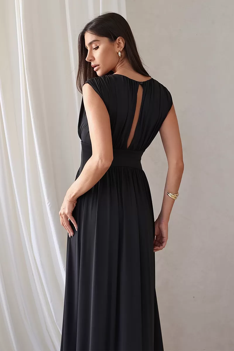Dot Clothing - Dot Clothing Long Dress with 2 Slits in Black - 2776PRETO Dot Clothing - Dot Clothing Long Dress with 2 Slits in Black - 2776PRETO