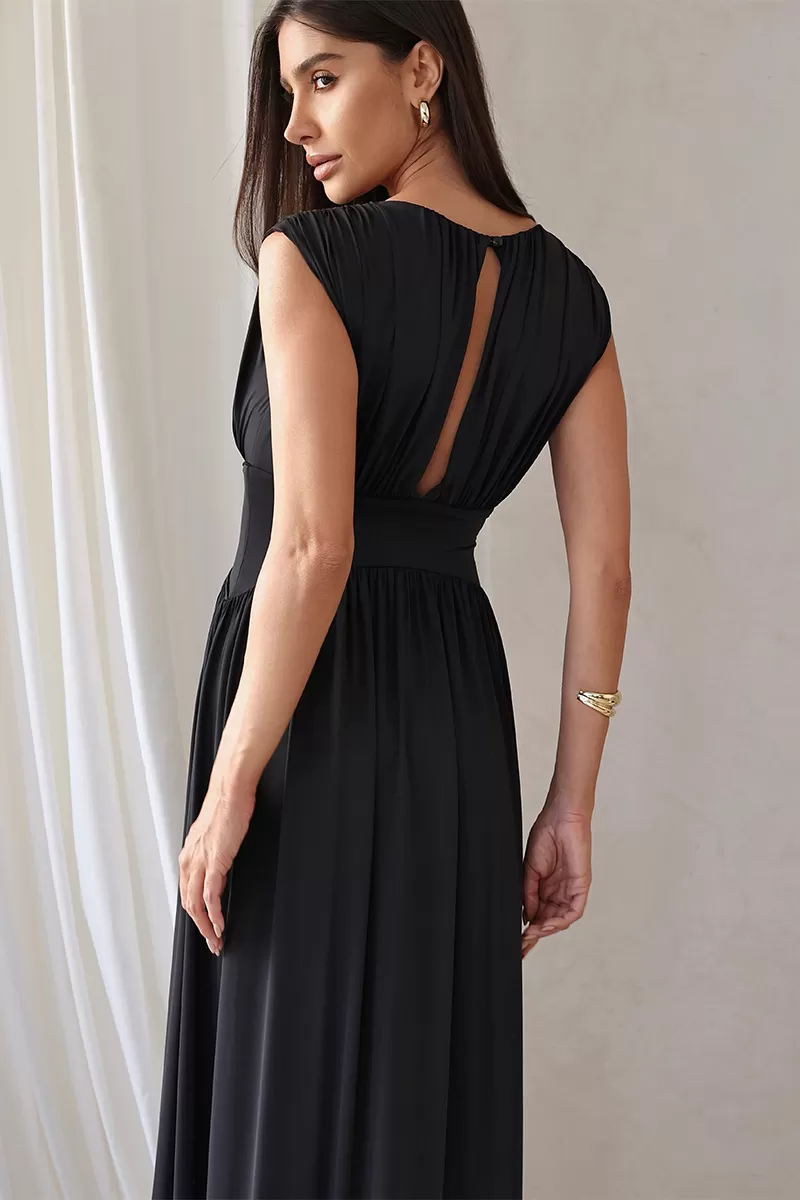 Dot Clothing - Dot Clothing Long Dress with 2 Slits in Black - 2776PRETO Dot Clothing - Dot Clothing Long Dress with 2 Slits in Black - 2776PRETO
