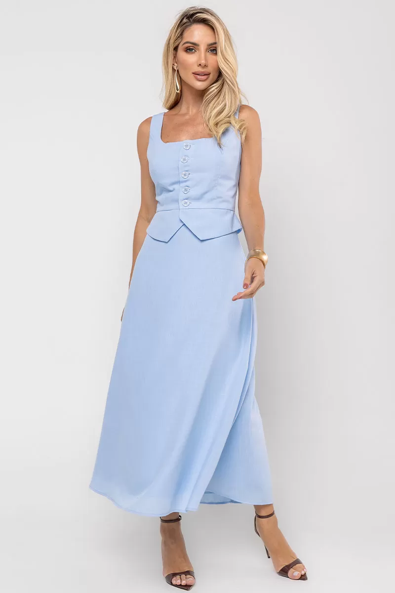 Miss Misses - Valentina Skirt Set with Blue Vest - 54585002 Miss Misses - Valentina Skirt Set with Blue Vest - 54585002