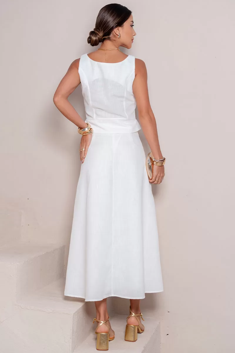 Miss Misses - Valentina Skirt Set With Vest Of White - 54585030 Miss Misses - Valentina Skirt Set With Vest Of White - 54585030