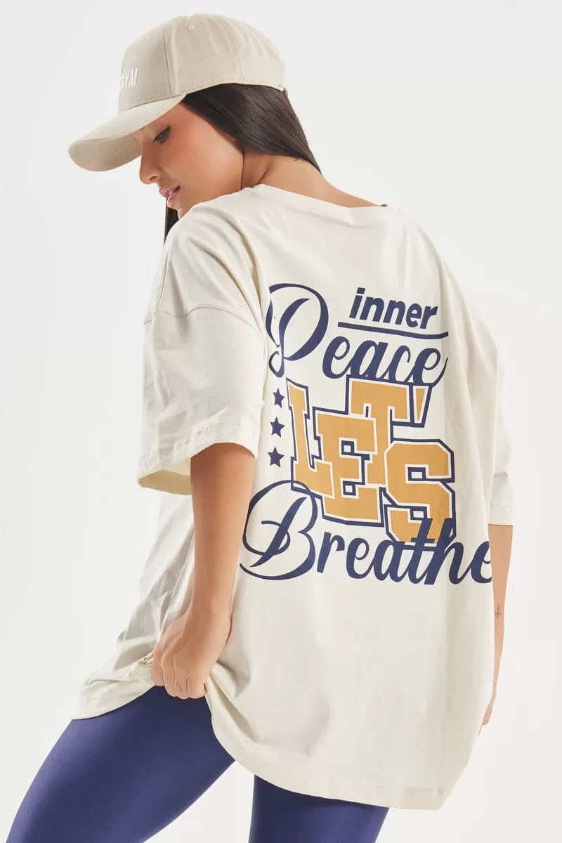 Lets Gym - Oversized Shades Off White T-Shirt - 2733OFW Lets Gym - Oversized Shades Off White T-Shirt - 2733OFW