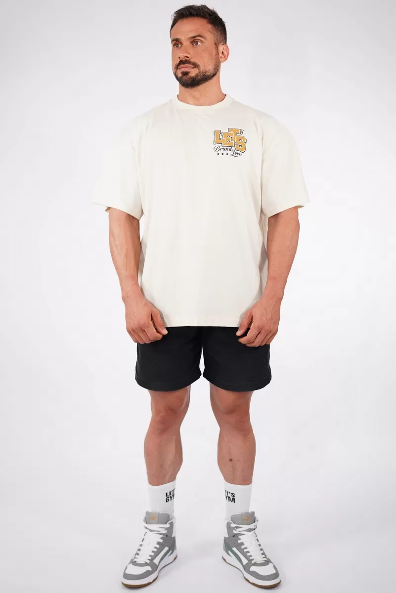 Lets Gym - Oversized Shades Off White T-Shirt - 2733OFW Lets Gym - Oversized Shades Off White T-Shirt - 2733OFW