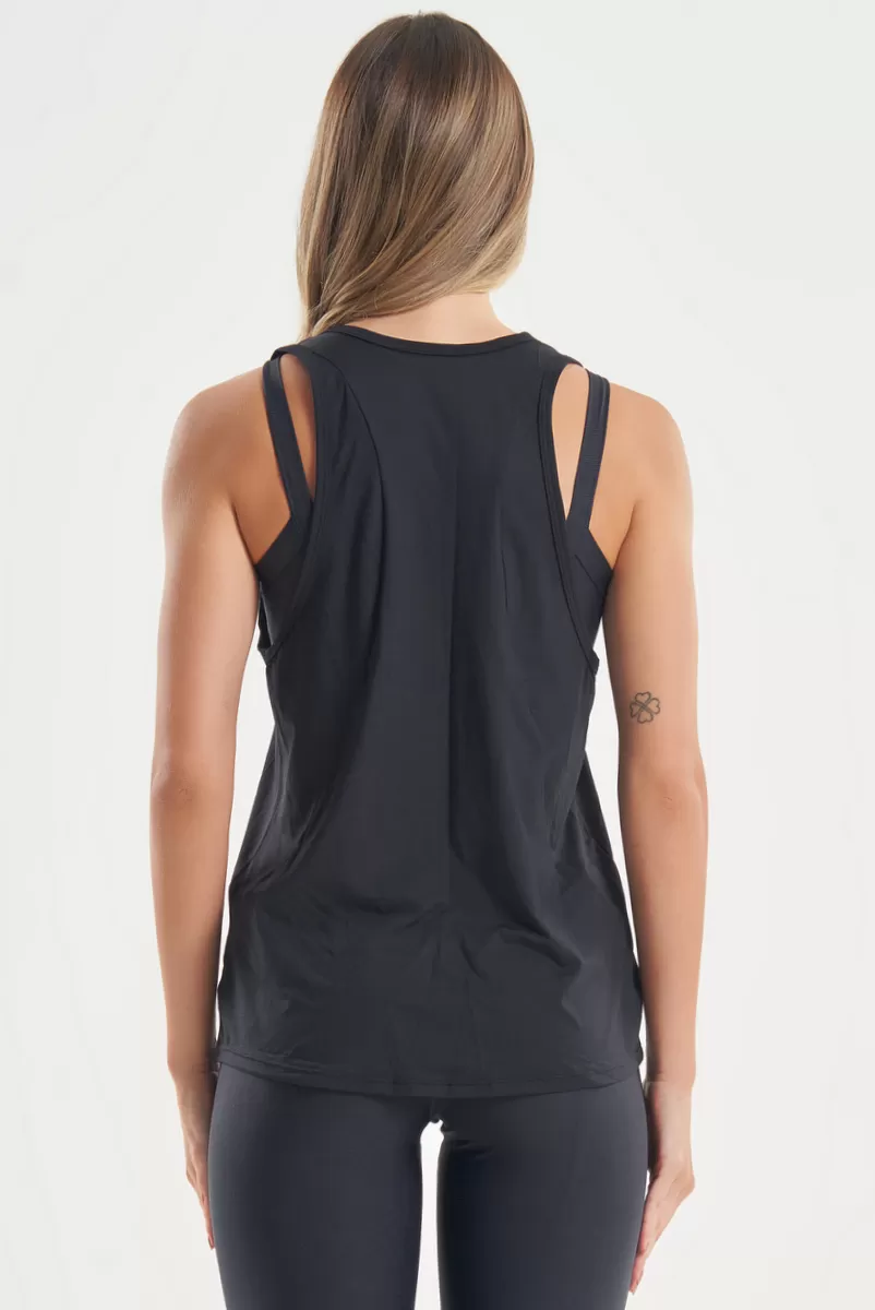 Lets Gym - Modern Move Tank Shirt Black - 2804PT Lets Gym - Modern Move Tank Shirt Black - 2804PT