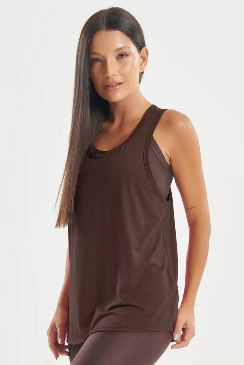 Lets Gym - Tank Shirt Modern Move Coffee - 2804CF Lets Gym - Tank Shirt Modern Move Coffee - 2804CF