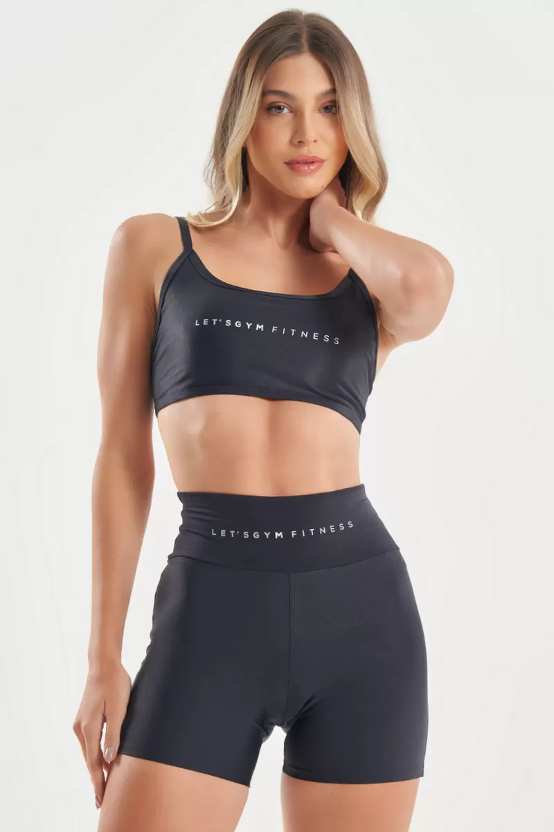 Lets Gym - Minimal Glow Black Top - 2839PT Lets Gym - Minimal Glow Black Top - 2839PT