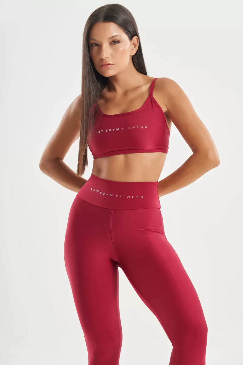 Lets Gym - Minimal Glow Marsala Leggings - 2840MS Lets Gym - Minimal Glow Marsala Leggings - 2840MS