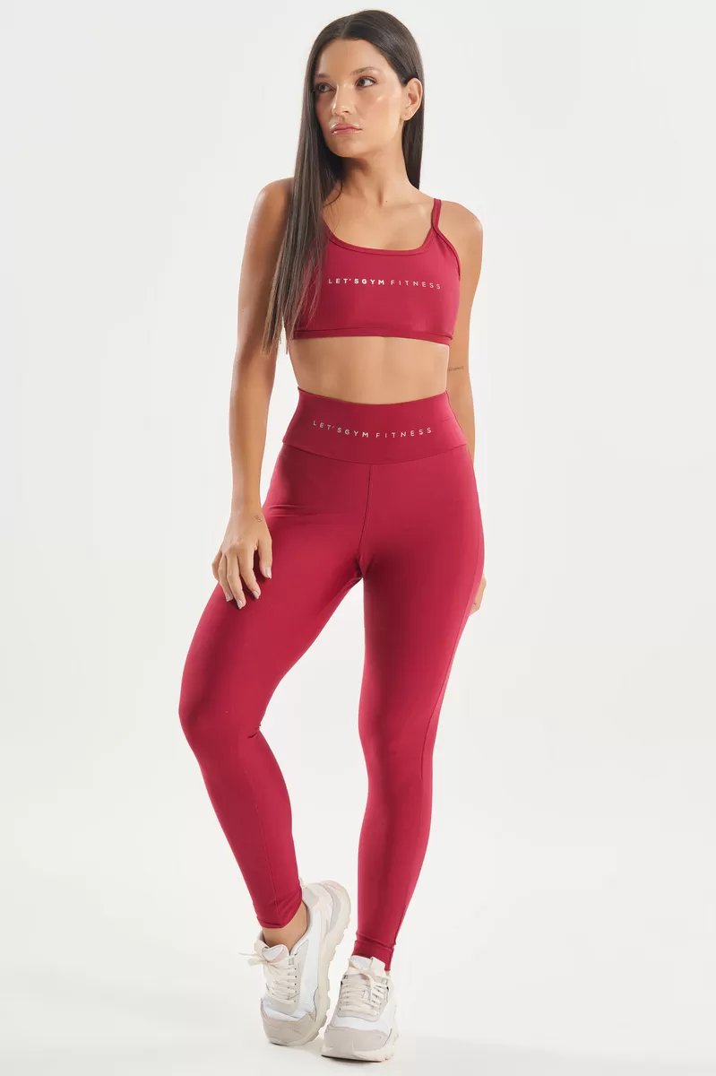 Lets Gym - Minimal Glow Marsala Leggings - 2840MS