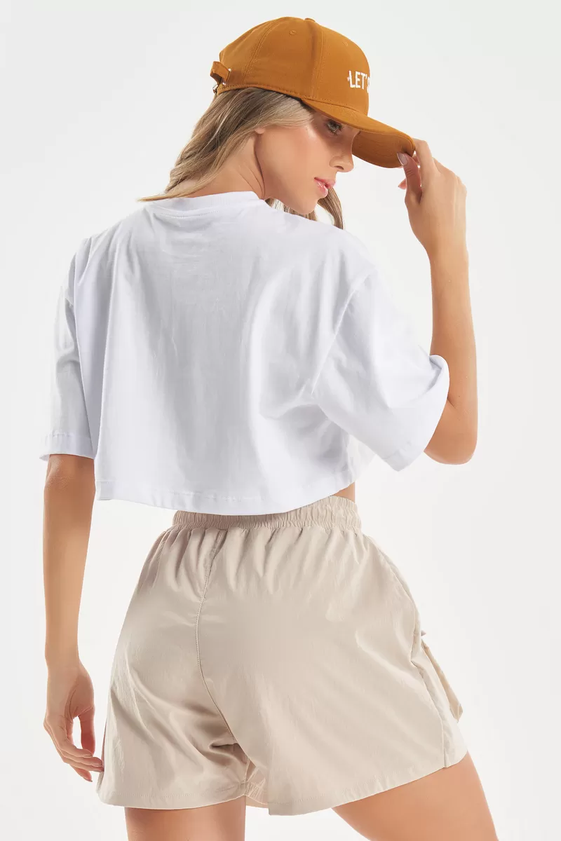 Lets Gym - Fabulous White Crop Top - 2740BR