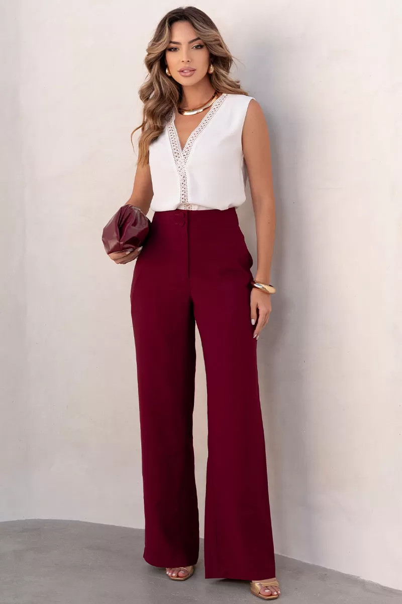 Miss Misses - Cibele Crepe Shirt with Guipir Detail Off White - 54610005