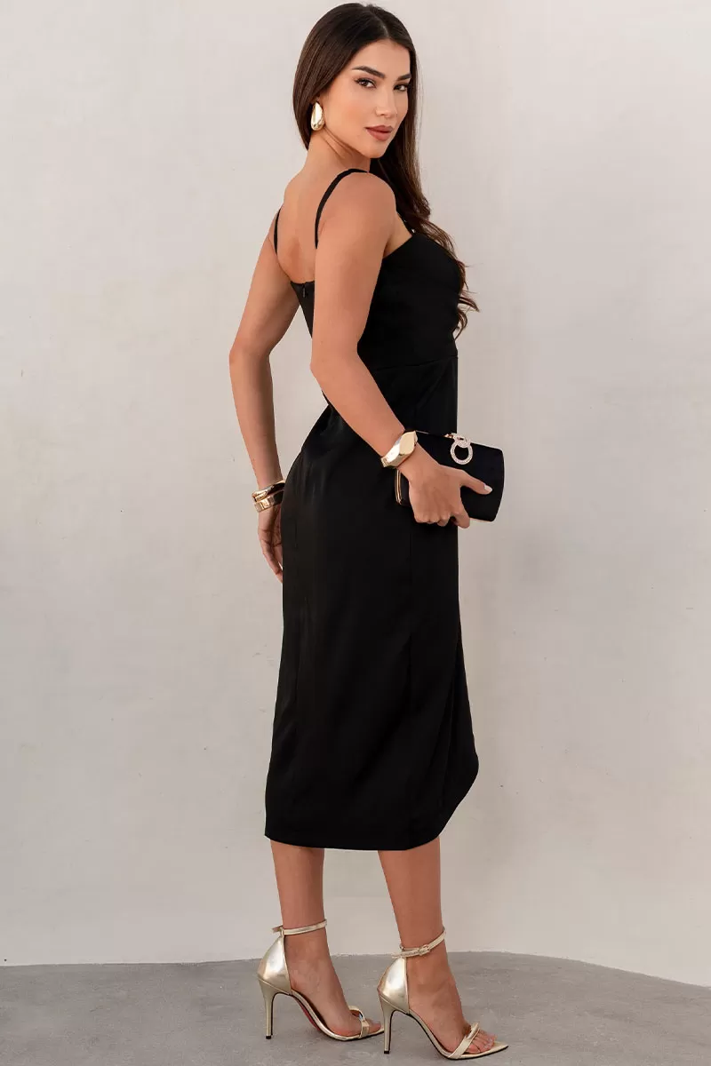 Miss Misses - Dress Fabricia MD with Strap and Black Metal Detail - 54618001 Miss Misses - Dress Fabricia MD with Strap and Black Metal Detail - 54618001