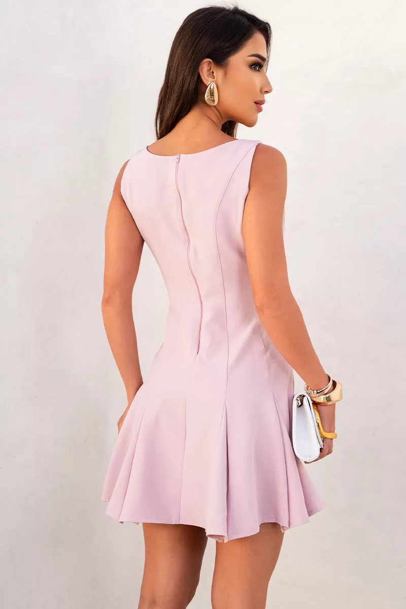 Miss Misses - Greice Evase Dress with Pleats and Pink Zipper - 54630060 Miss Misses - Greice Evase Dress with Pleats and Pink Zipper - 54630060